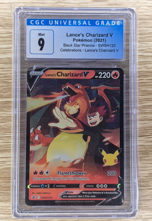 Lances Charizard V BlackStar Promos SWSH133 Celebration Pokemon CGC 9