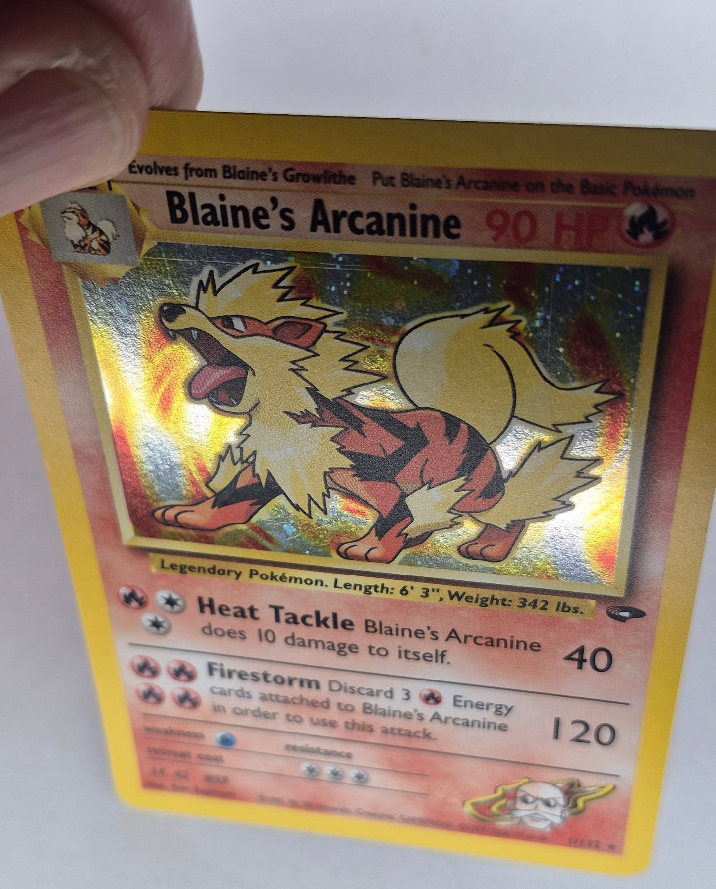 Blain's Arcanine 1/132 gym challenge holo rare LP 2000 pokemon