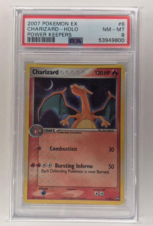 2007 Pokemon EX Charizard Power Keepers Holo 6/108 PSA 8 NM-MT