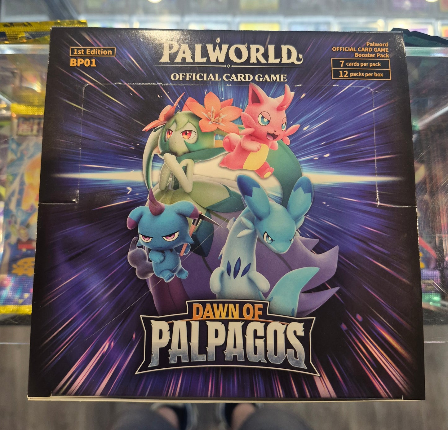 Palworld Dawn of Palpagos 1st Edition Booster Box 12 packs of 7 sealed