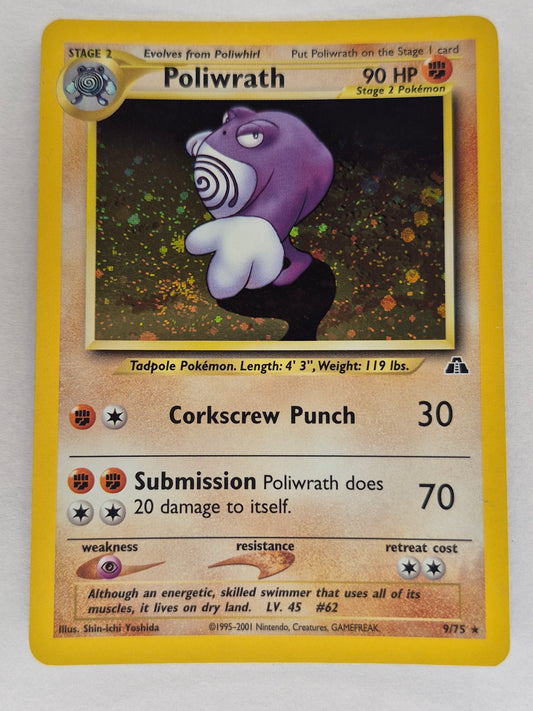 2001 Poliwrath 9/75 Neo Discovery Holo Pokemon LP