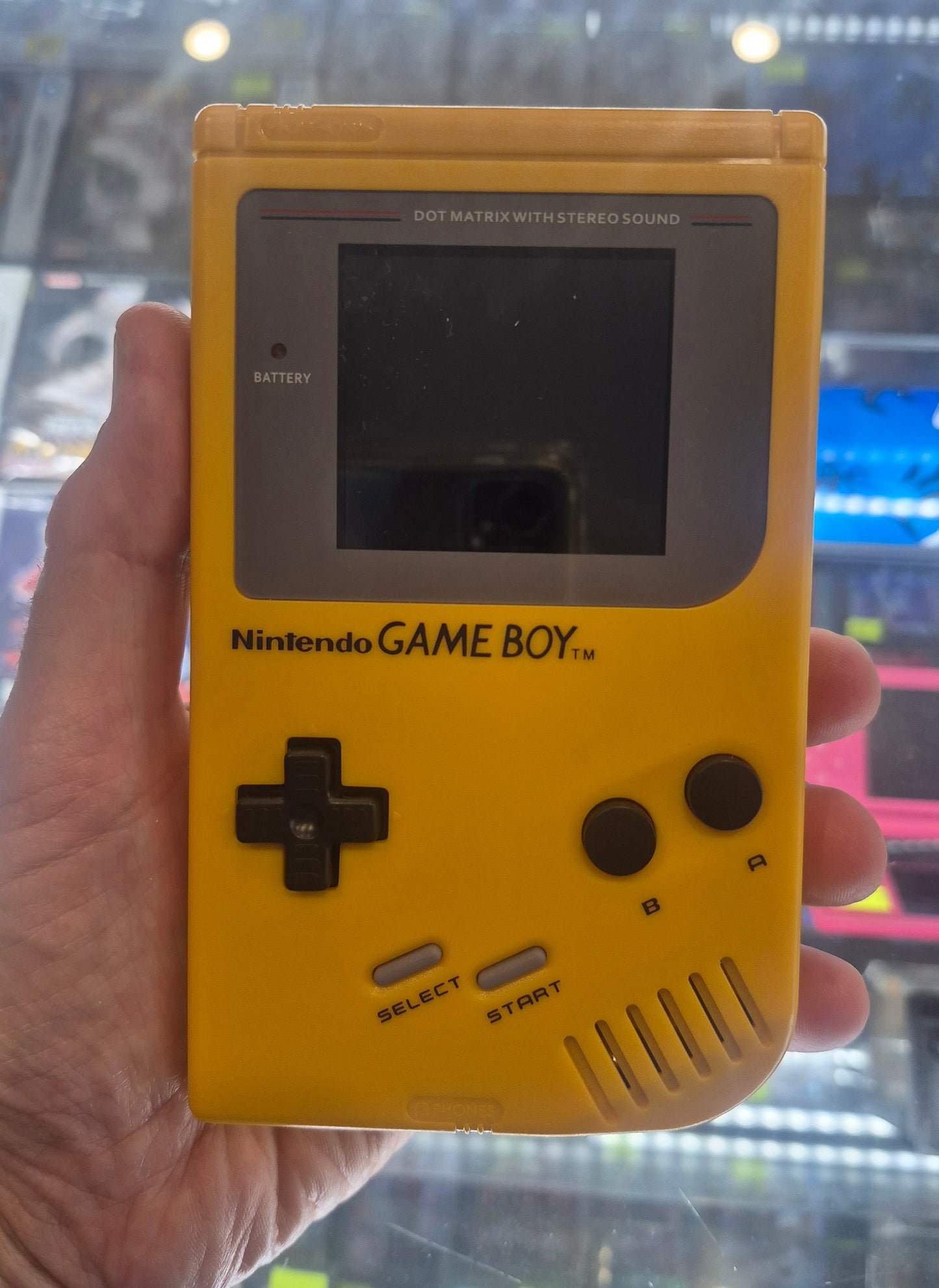 1989 Nintendo Gameboy Game Boy Original DMG-01 IPS BACKLIT SCREEN Yellow CASE OSD