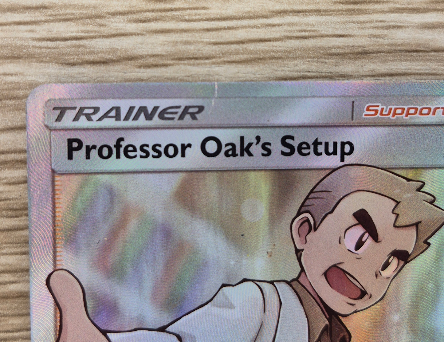 Pokémon TCG Professor Oak's Setup Cosmic Eclipse 233/236 Holo Full Art (Crease)**D
