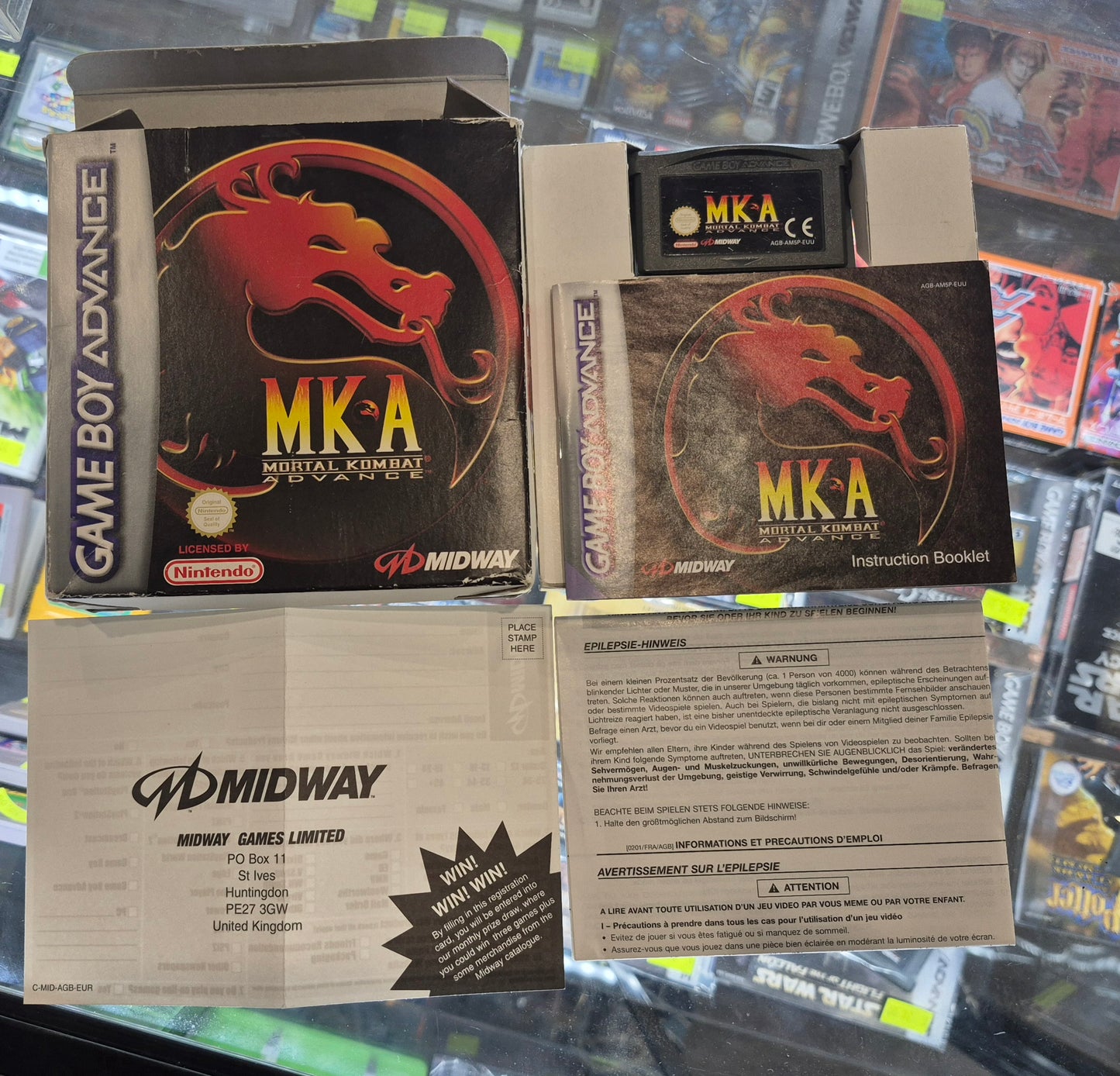 2001 Nintendo Gameboy Advance CIB Mortal Kombat Advance VGC Tested