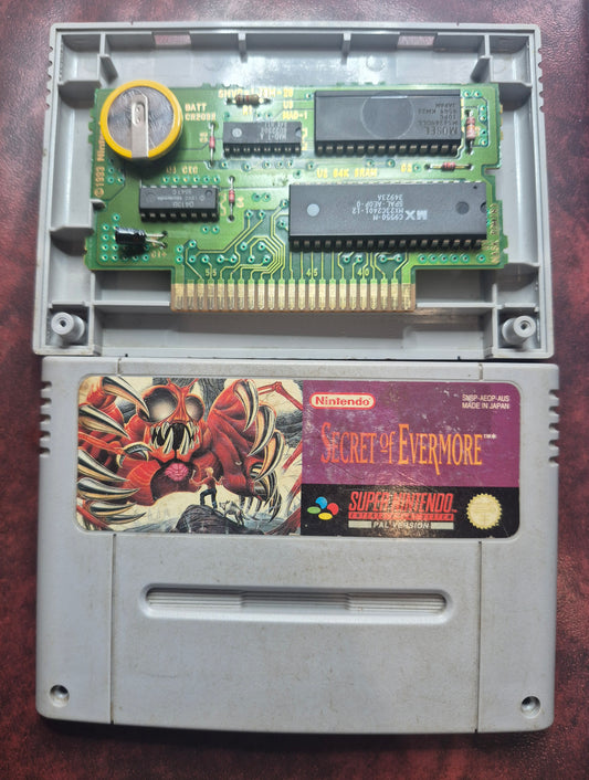 SNES Super Nintendo  Secret of Evermore - PAL - New Save Battery Tested
