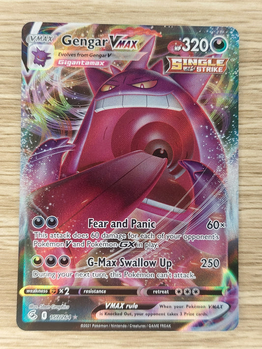 Pokémon TCG Gengar VMAX Fusion Strike Holo Ultra Rare 157/264