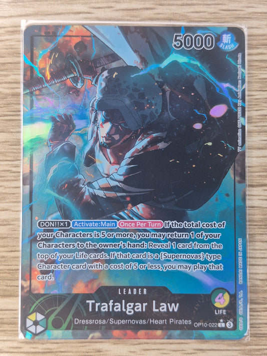 One Piece TCG Trafalgar Law OP10-022 Alt Art Leader NM English