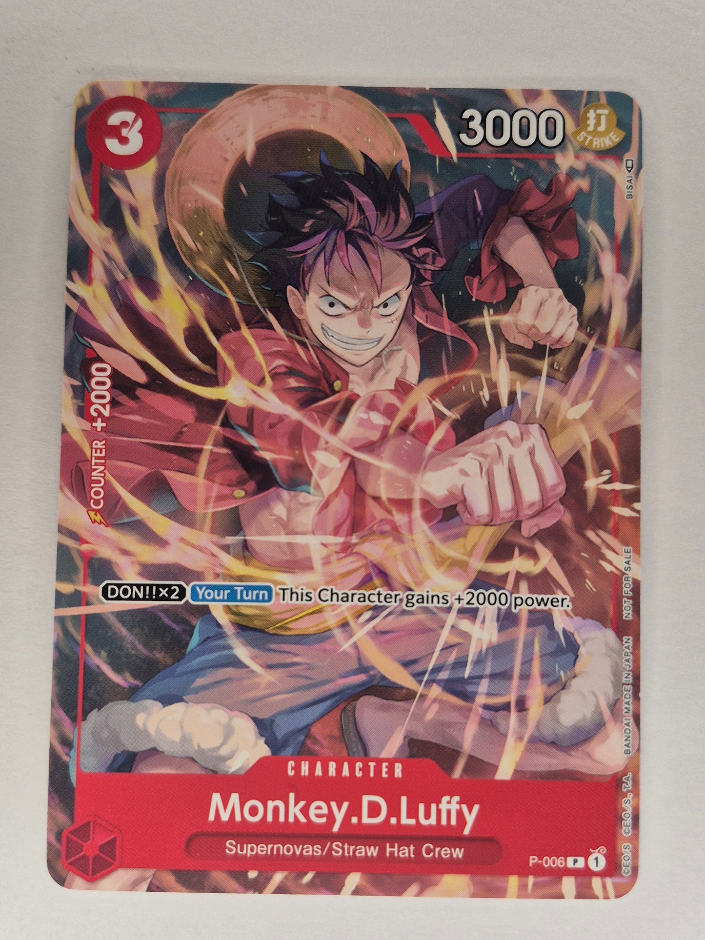 Monkey D. Luffy P-006 (Tournament Pack Vol. 1)Non Holo One Piece Card English NM