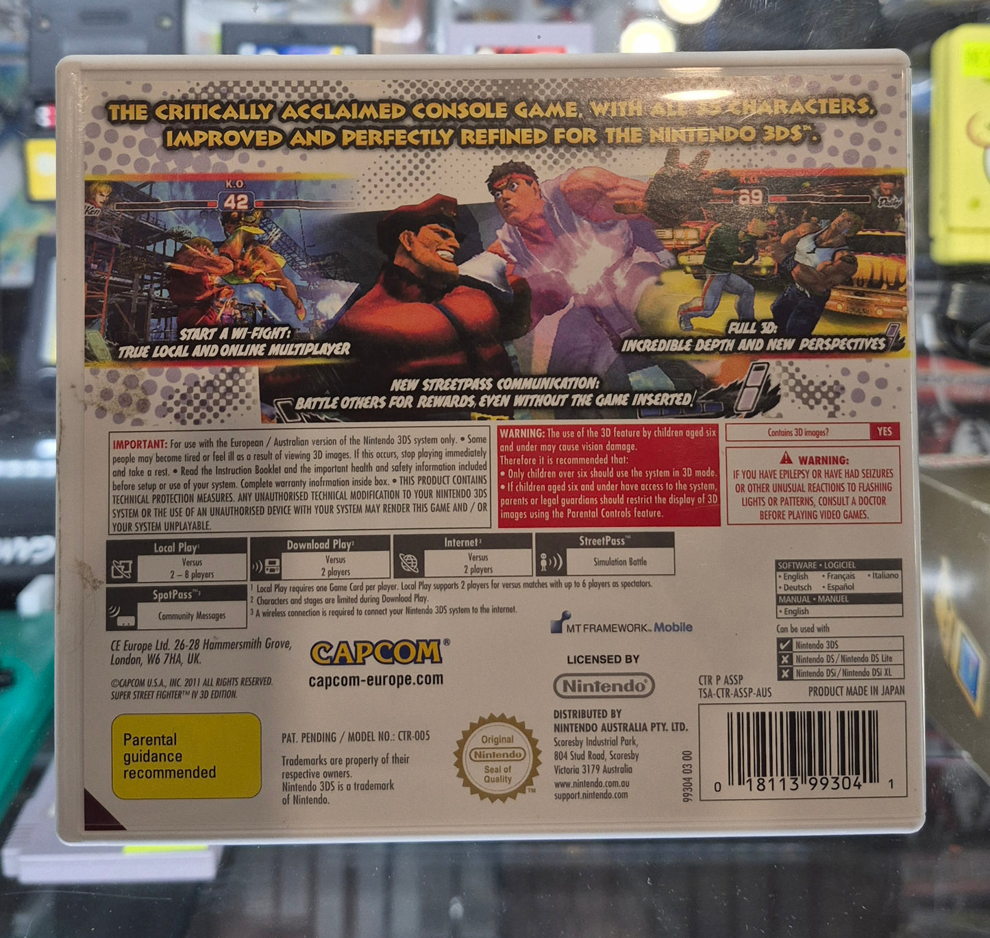 Super Street Fighter IV 4: 3D Edition - Nintendo 3DS Game - PAL + Manual Tested