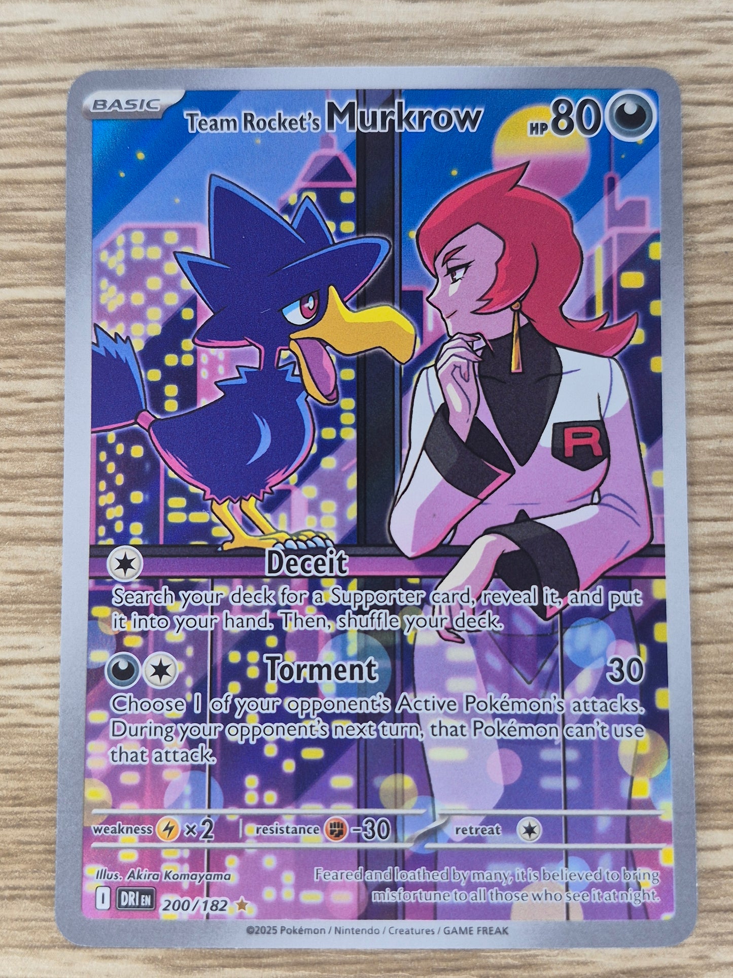 Team Rocket’s Murkrow 200/182 Pokémon TCG Destined Rivals Full Art
