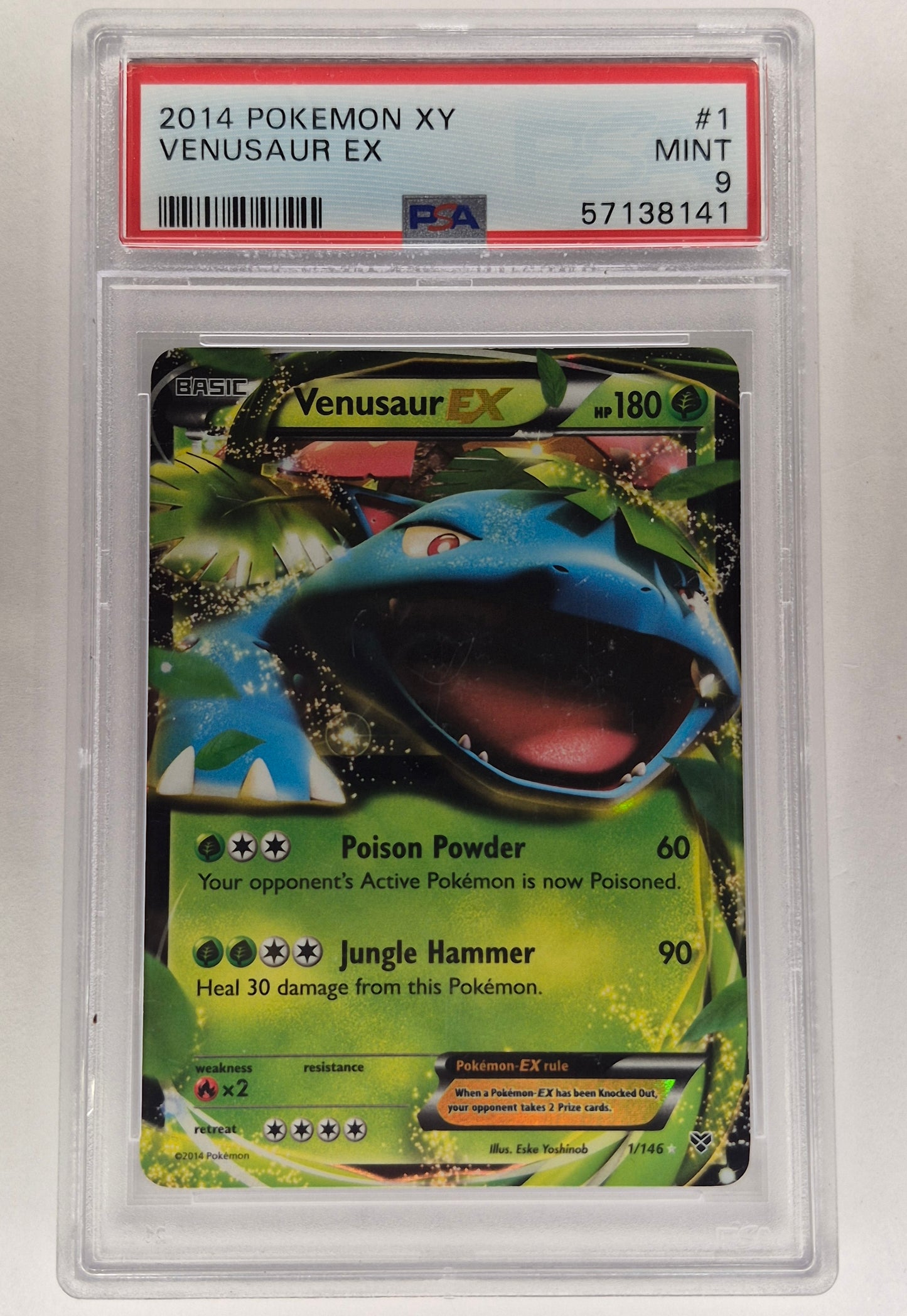2014 Pokémon XY 1/146 Venusaur EX PSA 9