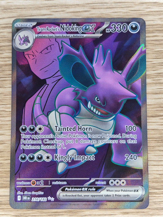 Pokemon TCG Team Rocket’s Nidoking ex 216/182 SV10: Pokémon Destined Rivals  NM