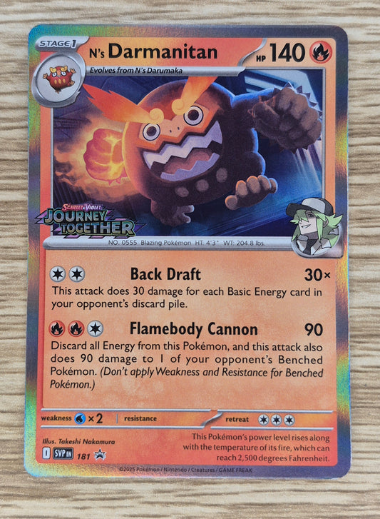 Pokemon TCG - N's Darmanitan SVP 181 Black Star Promo LP (Journey Together Prerelease