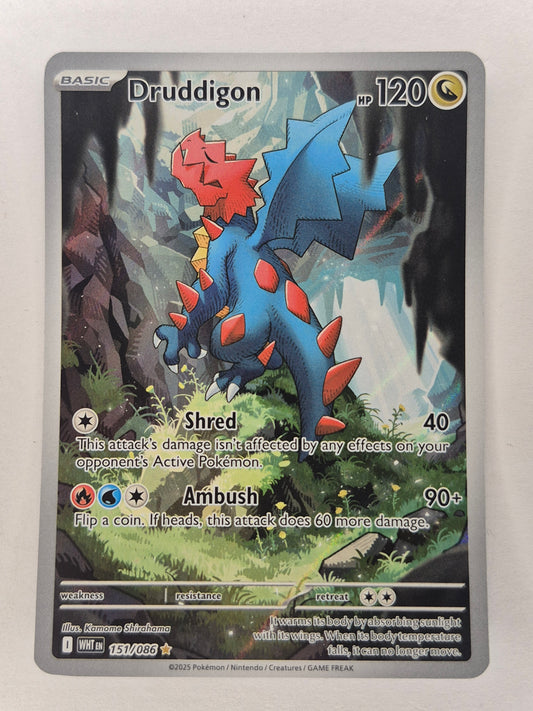 Druddigon 151/086 Pokemon White Flare Illustration Rare Near Mint Card NM