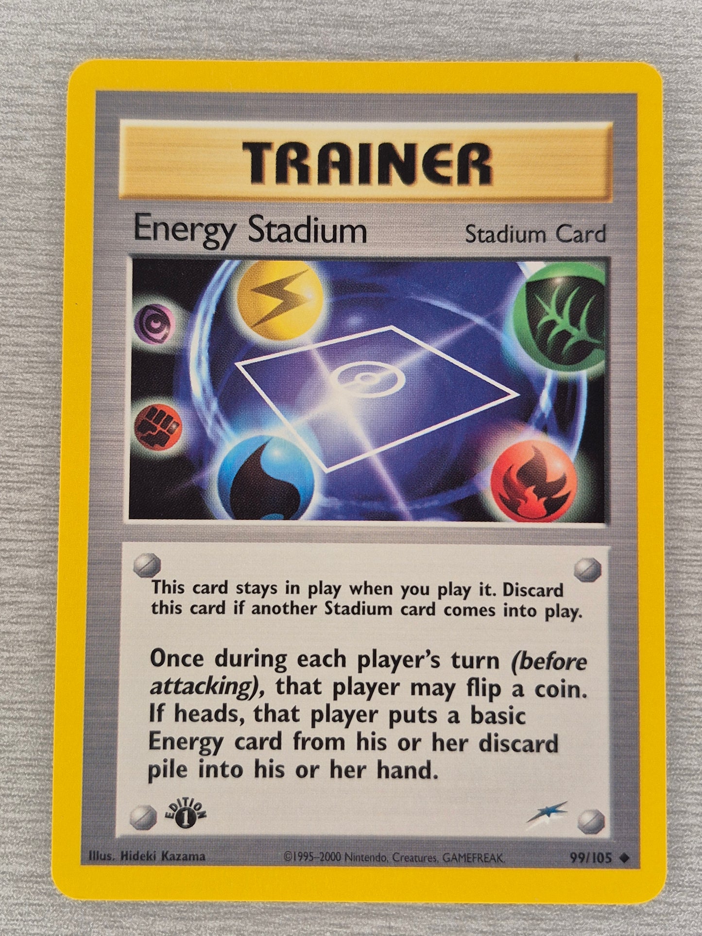 Energy Stadium 99/105 - 1st Edition Neo Genesis Non Holo Rare Pokemon Card - LP