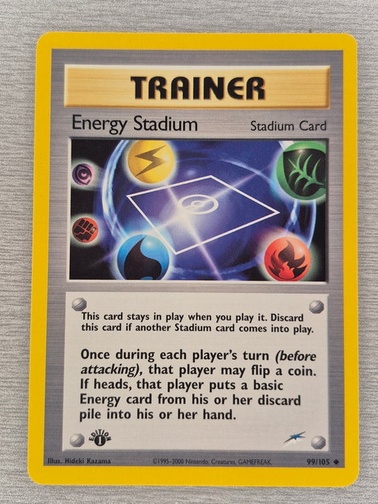 Energy Stadium 99/105 - 1st Edition Neo Genesis Non Holo Rare Pokemon Card - LP