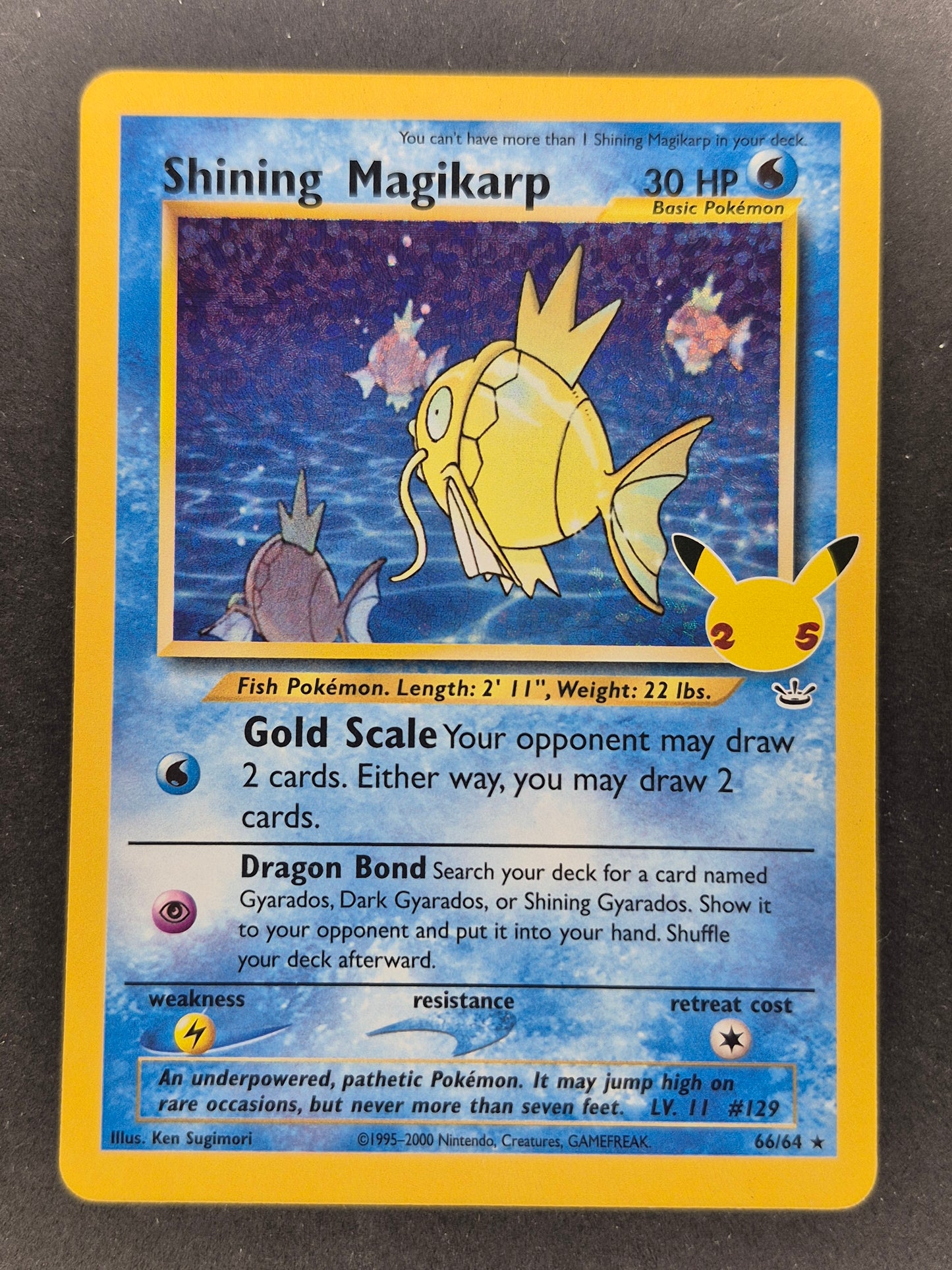 Pokemon Celebrations 64/64 Shining Magikarp 25th anniversary NM
