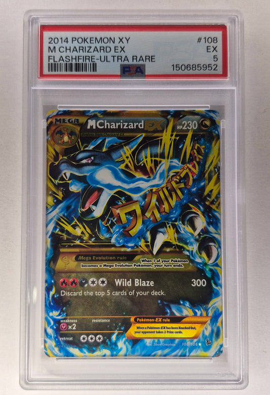2014 Pokémon XY Flashfire 108/106 M Charizard EX Secret Ultra Rare PSA 5 EX
