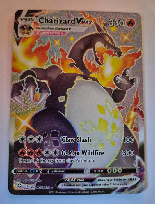 Pokémon TCG Charizard VMAX Shining Fates Sv107/Sv122 Holo Shiny Holo Rare