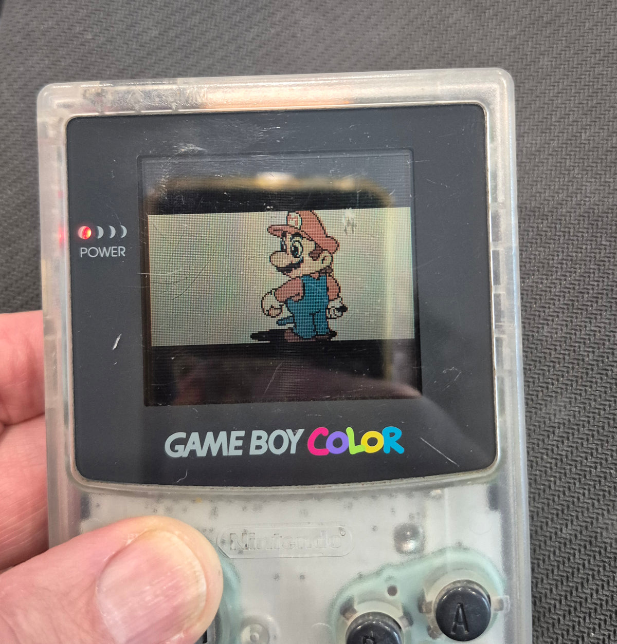 Nintendo Gameboy Color Console Original  See thru Clear Case Tested in Good Condition