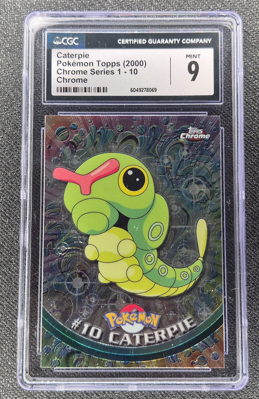 TOPPS TV Animation Series 1 -  CATERPIE #10 - FOIL  MINT CGC 9