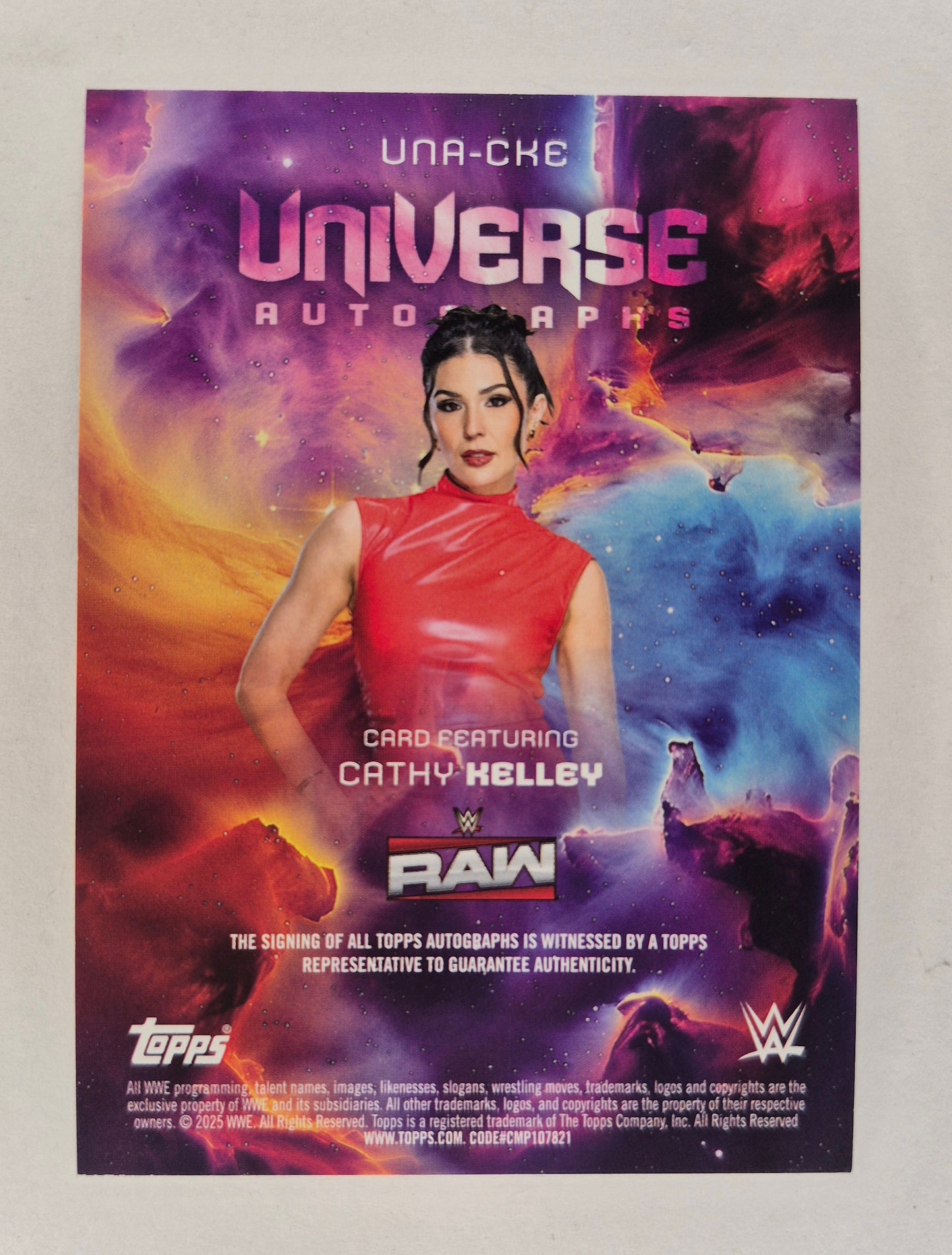 2025 Topps WWE Universe Cathy Kelley Universe  On Card Auto NM
