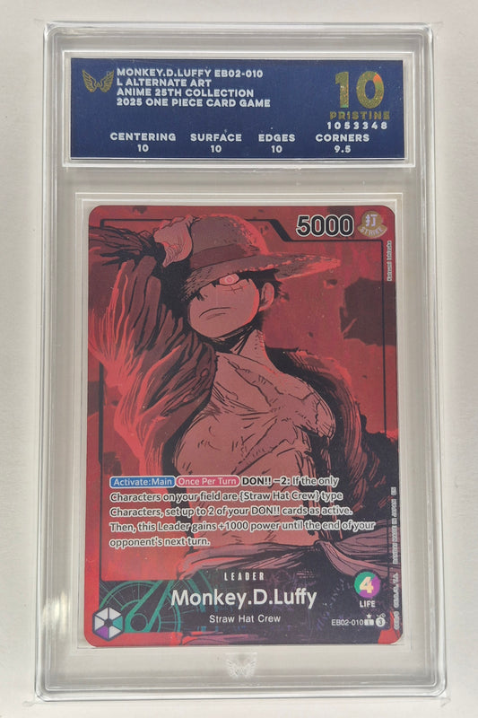 2025 ONE PIECE EB02-ANIME 25TH COLL. ALT ART MONKEY D. LUFFY ARK PRISTINE 10 PSA 10