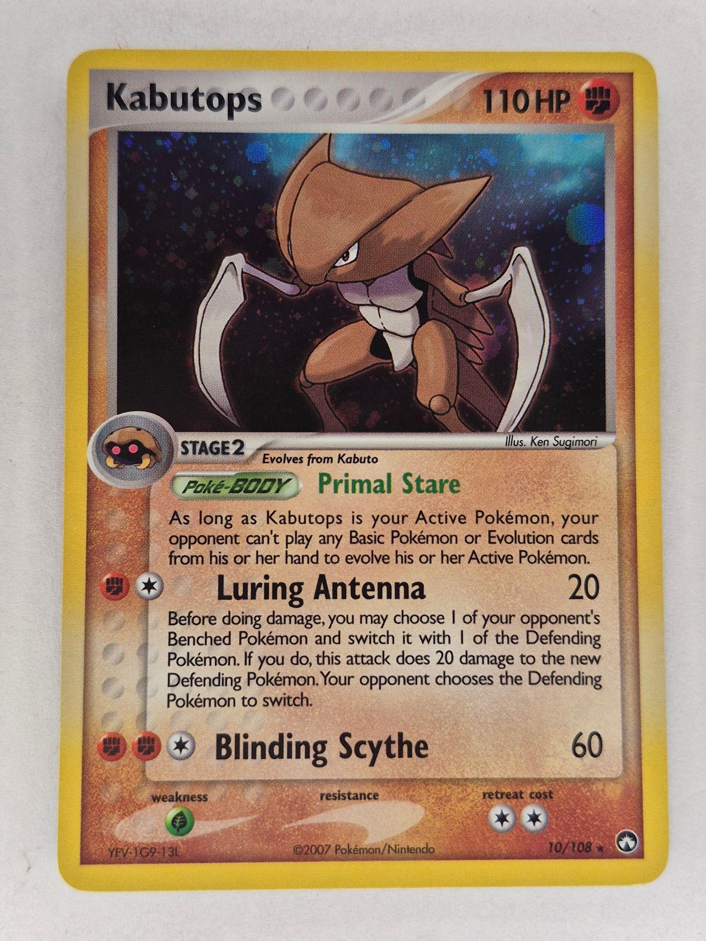 2007 Kabuto Holo Rare Pokemon Card - Ex Power Keepers 10/108 LP