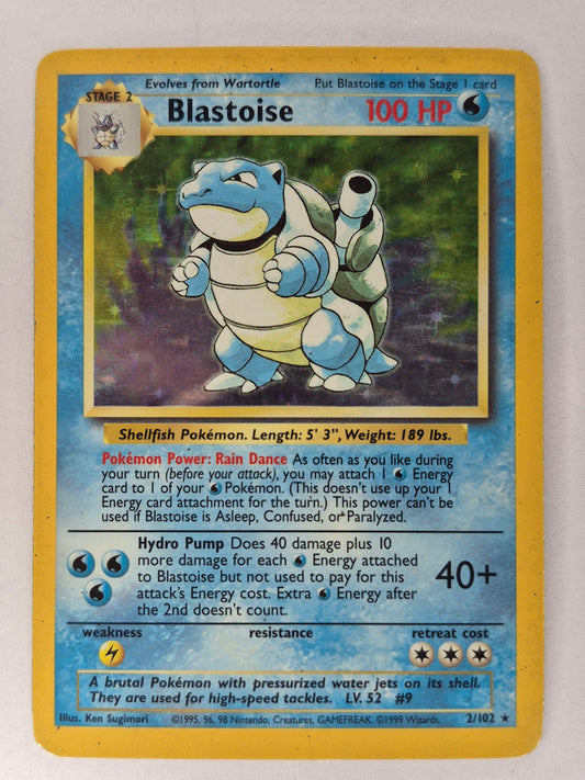 Blastoise Base Set 2/102 Holo Rare 1999 WOTC Pokemon MP