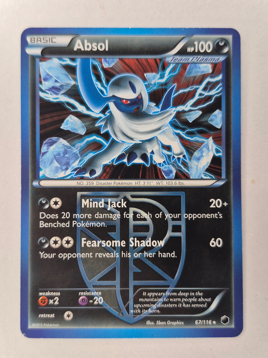 2013 Pokémon Absol 67/116 - Plasma Freeze Black & White Non Holo NM