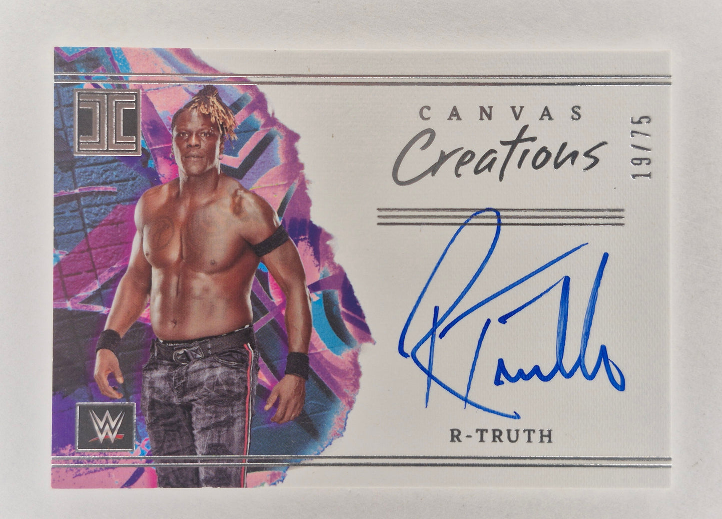 2023 Panini Impeccable WWE CC-RTR R-TRUTH CANVAS Creations On Card Auto 19/75