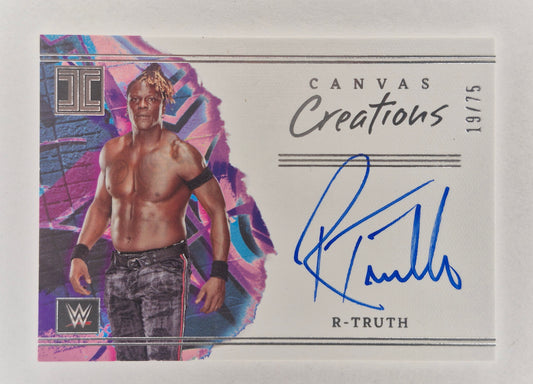 2023 Panini Impeccable WWE CC-RTR R-TRUTH CANVAS Creations On Card Auto 19/75