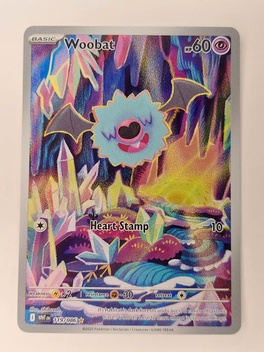 2025 Pokemon Woobat Illustration Rare White Flare 119/086