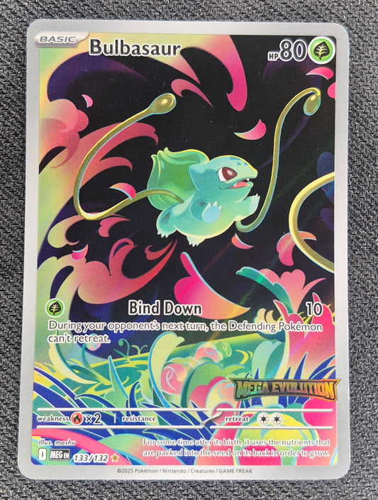 Bulbasaur STAMPED 133/132 Mega Evolution Illustration Rare Pokémon TCG MINT