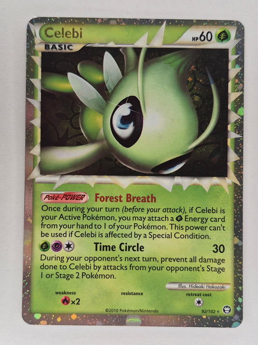 Celebi Prime 92/102- Heart Gold Soul Silver Triumphant  Pokemon NM