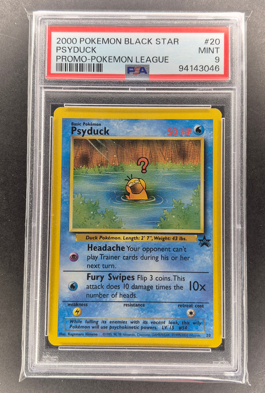 2000 POKEMON BLACK STAR PROMO Pokemon League PSYDUCK #20 PSA 9