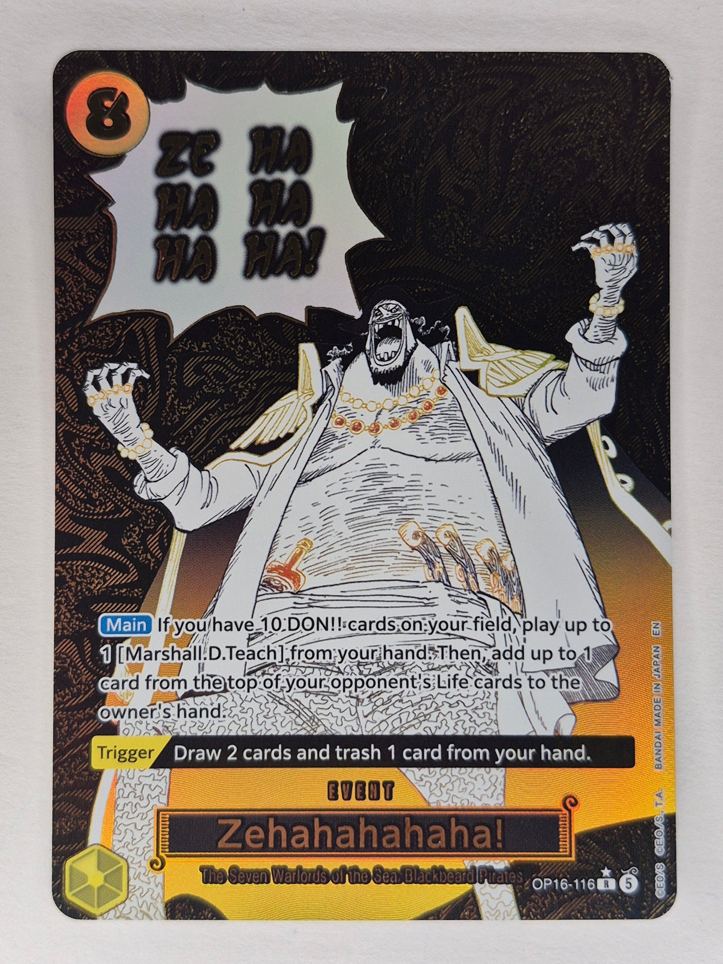 Zehahahahaha! One Piece OP 16-116 R The Time Of Battle English Alt Art NM
