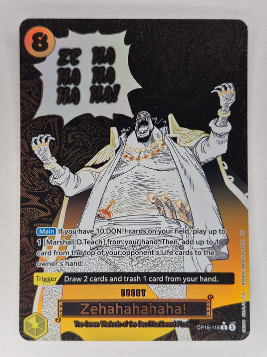 Zehahahahaha! One Piece OP 16-116 R The Time Of Battle English Alt Art NM