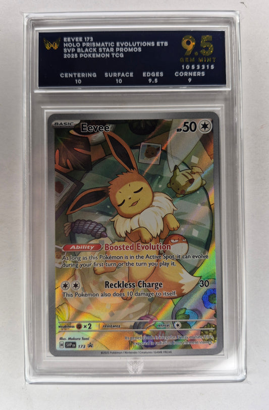 2025 Pokémon Prismatic ETB Promo Eevee SVP 173 ARK 9.5 Gem Mint
