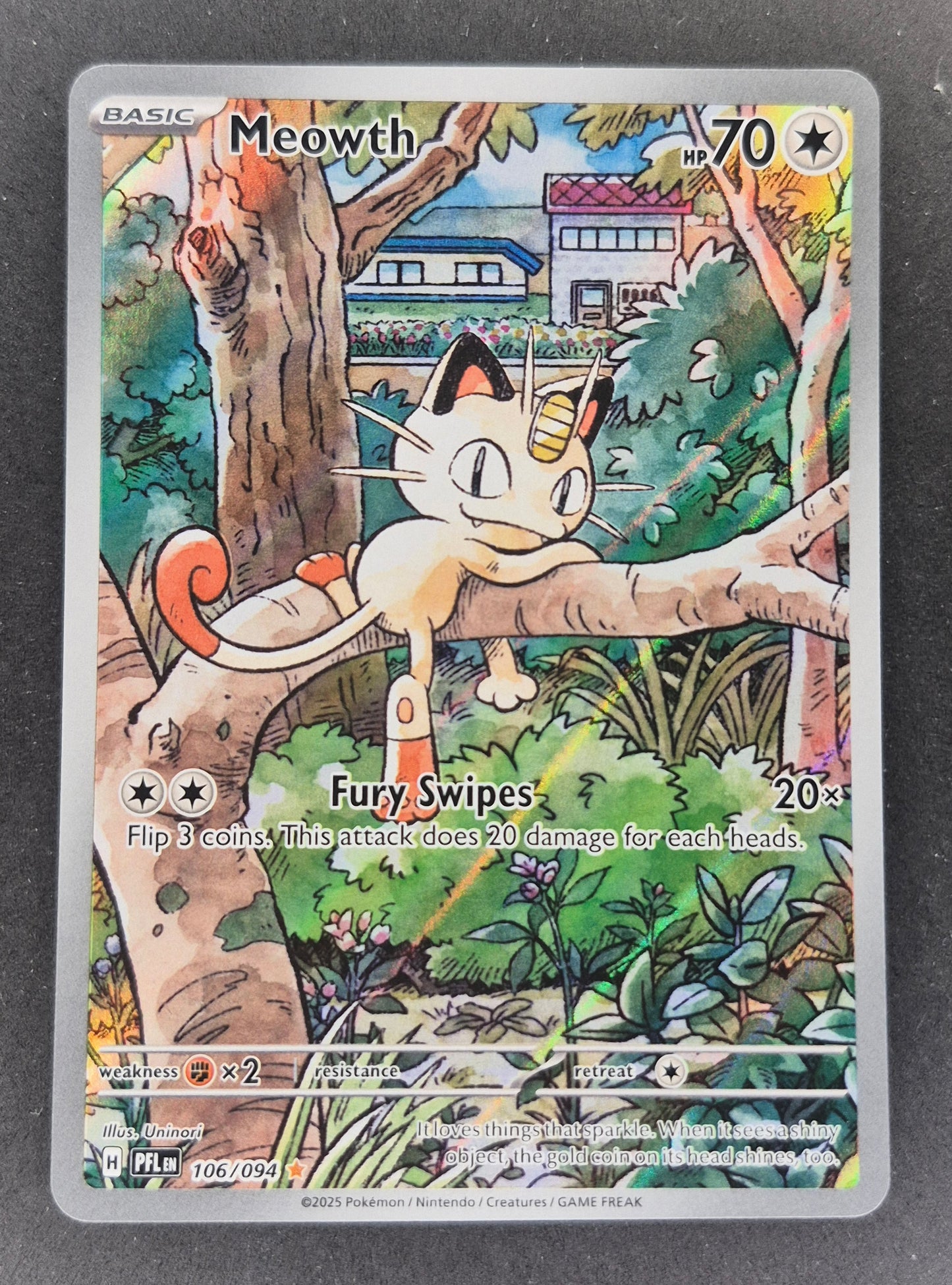 Meowth - 106/094 - Illustration Rare - Phantasmal Flames - Pokemon Card