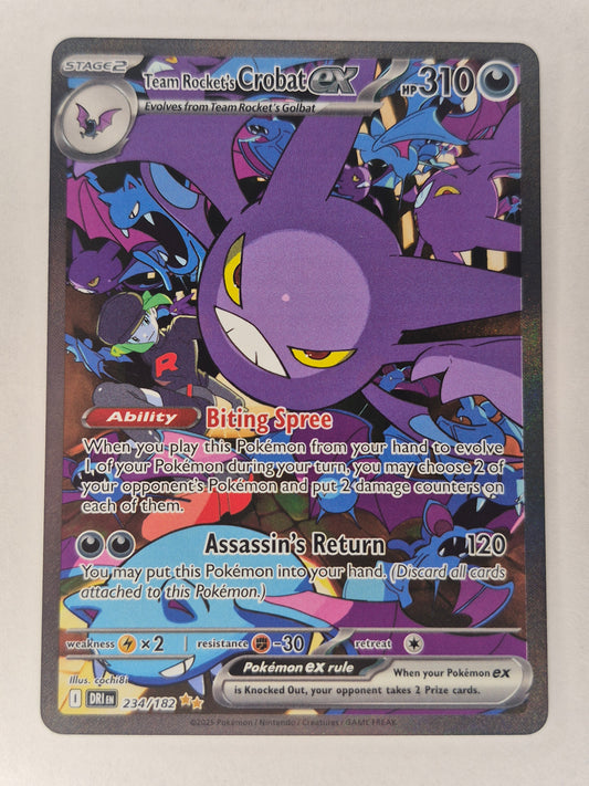Team Rocket’s Crobat EX 234/182 Illustration Rare Destined Rivals NM
