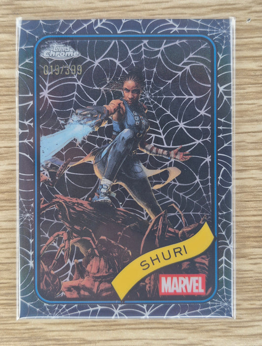 Marvel Topps Chrome 2025 SHURI #96 Spider Web Refractor (019/399)