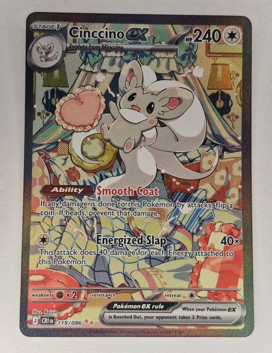 Pokemon TCG Cinccino ex 119/086 Special Illustration Rare Chaos Rising NM