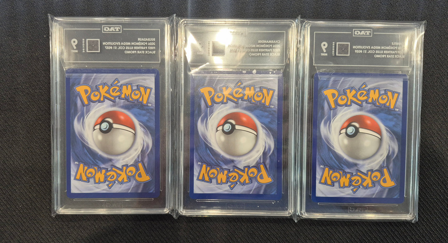 Pokemon 1st Partner Illustration Canto Set TAG 9 Bulbasaur,Charmander,Squirtle 037,038,039 Mint