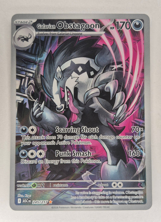 Galarian Obstagoon 245/217 ASC Illustration Pokemon Ascended Heroes NM