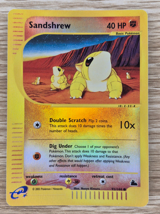 2003 Sandshrew 92/144 Skyridge Reverse holo NM Pokemon TCG