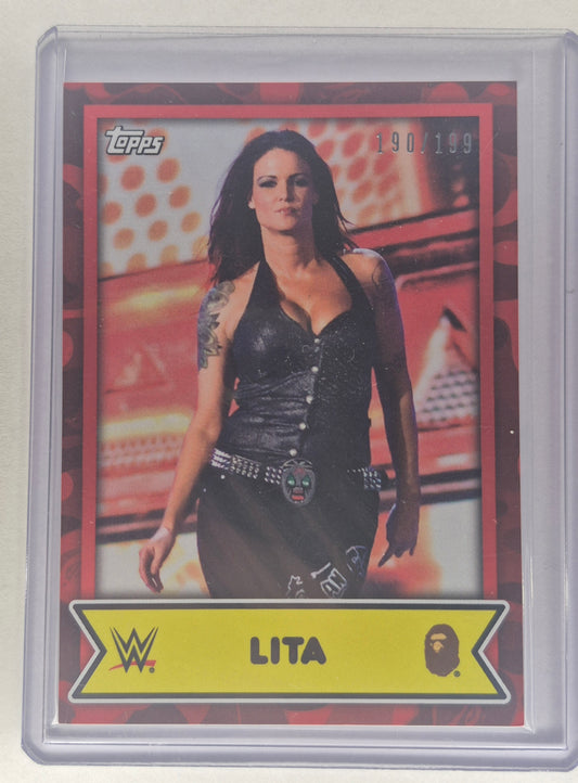 2025 Topps WWE X BAPE #27 LITA Red Camo 190/199 NM