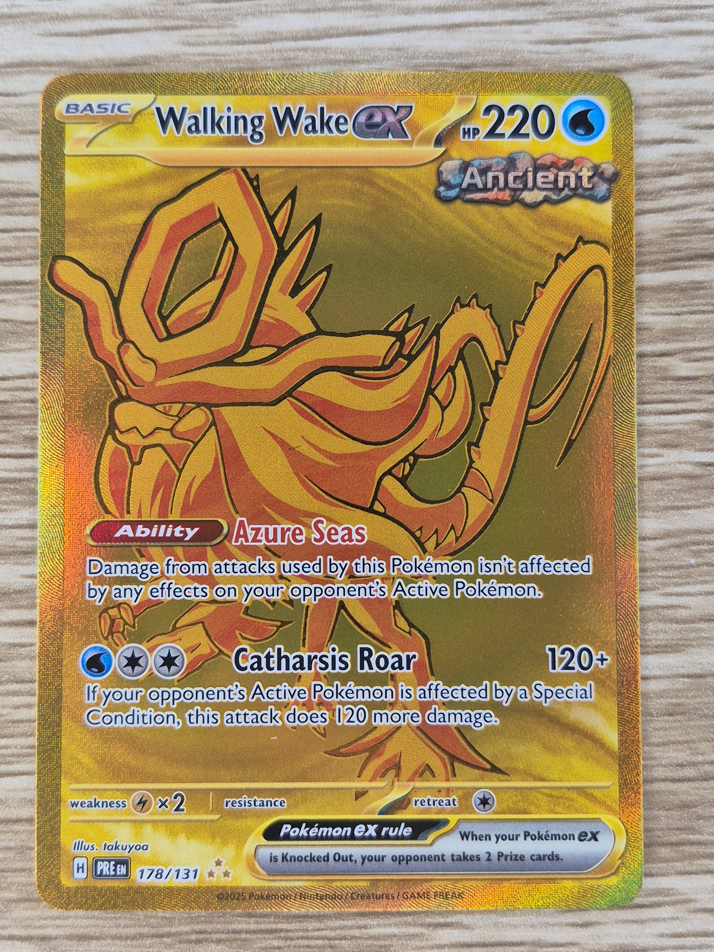 Walking Wake EX 178/131 Gold Secret Rare Prismatic Evolutions - Pokemon TCG