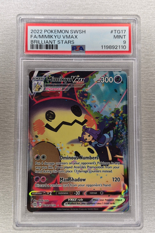 2022 Pokémon Brilliant Stars TG17/TG30 Mimikyu Vmax Full Art PSA 9
