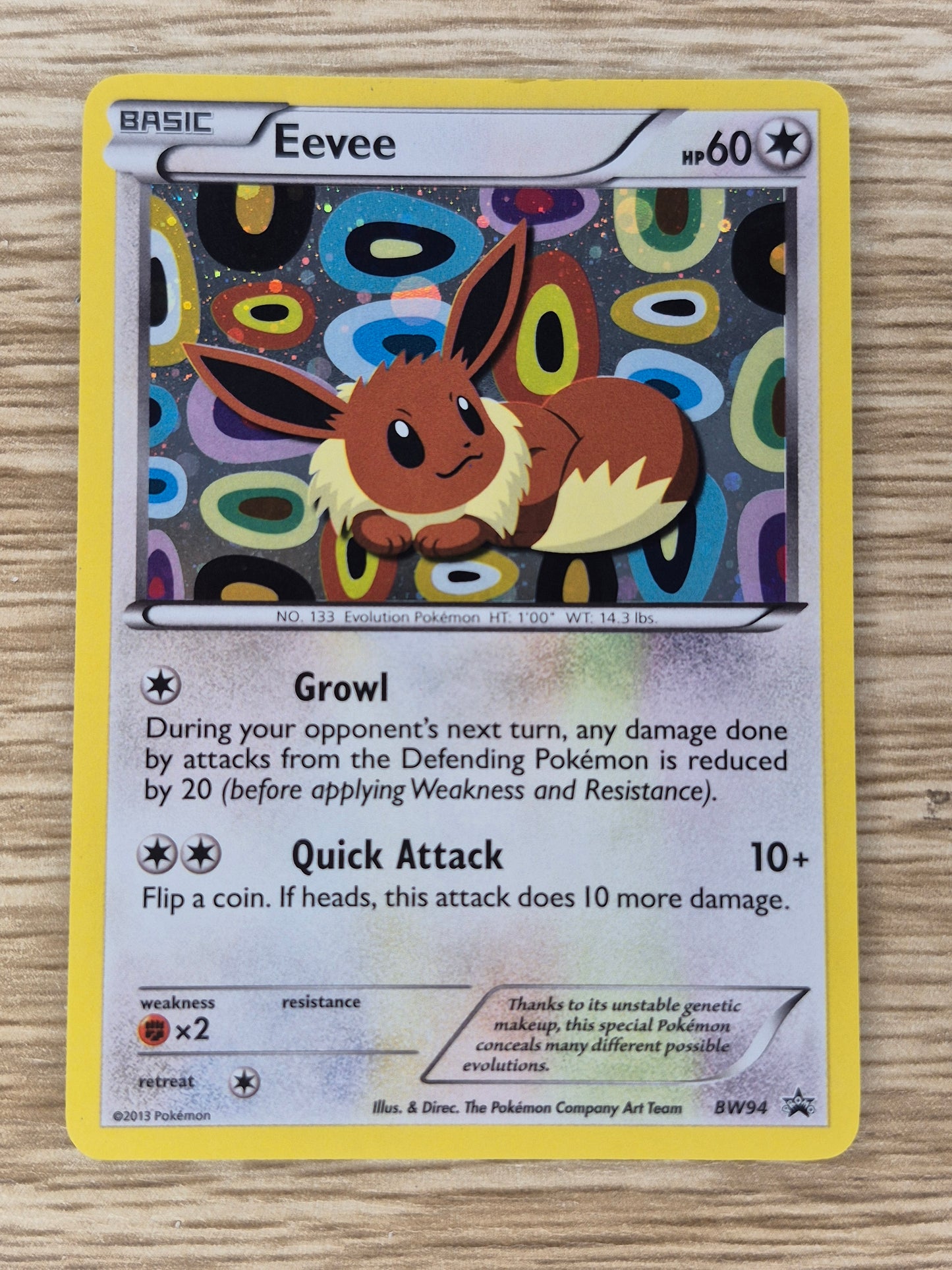 2013 POKEMON BLACK & WHITE PROMO BW94 EEVEE-HOLO SYLVEON COLLECTION LP